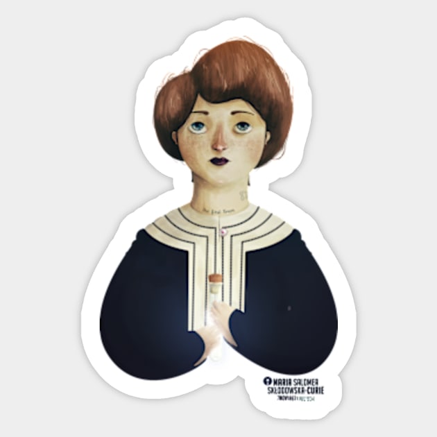 Marie Curie Sticker by itoalon